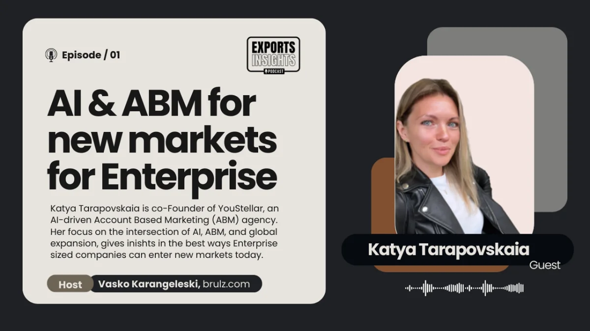 Katya Tarapovskaia, guest on Exports Insights episode 1